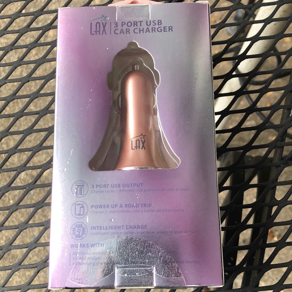 New LAX 3 post USB Car Charger